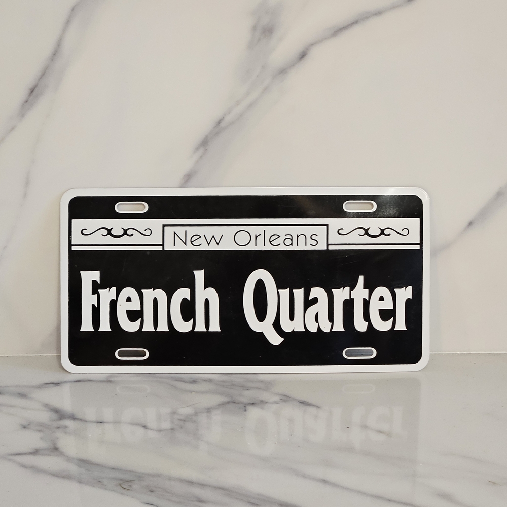 Nola Black and White French Quarter Sign